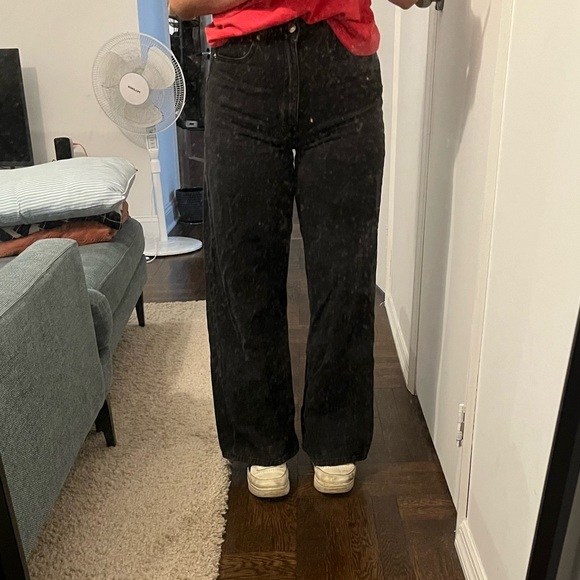 Bershka Black Wide Leg Jeans - Size US 4 - Picture 4 of 4